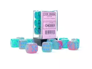 Gemini 16mm d6 Gel Green-Pink/blue Luminary Dice Block (12 dice)