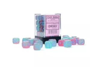 Gemini 12mm d6 Gel Green-Pink/blue Luminary Dice Block (36 dice)