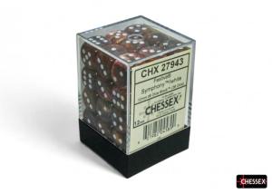 Festive 12mm d6 Symphony/white Dice Block (36 dice)