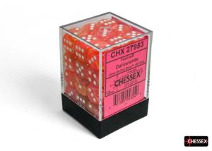 Festive 12mm d6 Dahlia/white Dice Block (36 dice)