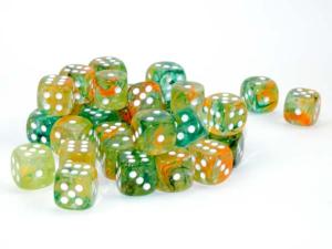 Nebula 12mm d6 Spring/white Dice Block (36 dice)