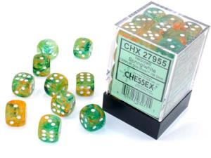 Nebula 12mm d6 Spring/white Dice Block (36 dice)