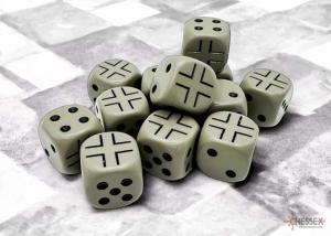 Germany War Dice Opaque Dark Grey/black 16mm d6 Dice Block (12 dice)