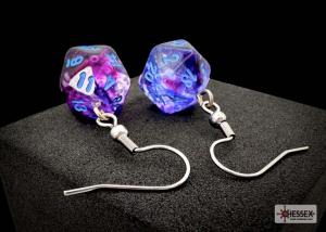 Chessex Hook Earrings Nebula® Nocturnal Mini-Poly d20 Pair