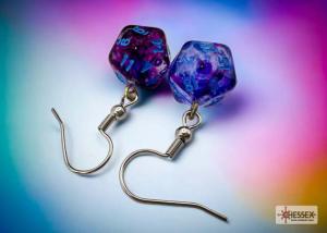 Chessex Hook Earrings Nebula® Nocturnal Mini-Poly d20 Pair