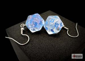 Chessex Hook Earrings Borealis® Icicle Mini-Poly d20 Pair