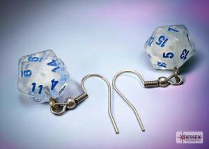 Chessex Hook Earrings Borealis® Icicle Mini-Poly d20 Pair