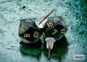 Chessex Stud Earrings Scarab® Jade Mini-Poly d20 Pair