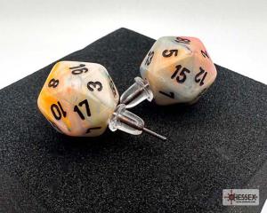 Chessex Stud Earrings Festive® Circus Mini-Poly d20 Pair