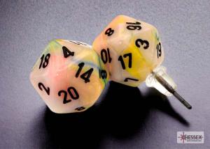 Chessex Stud Earrings Festive® Circus Mini-Poly d20 Pair