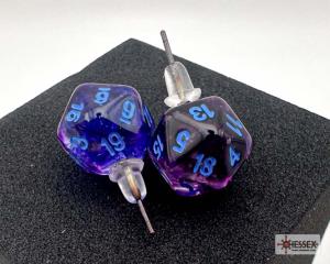 Chessex Stud Earrings Nebula® Nocturnal Mini-Poly d20 Pair