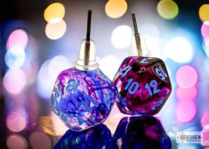 Chessex Stud Earrings Nebula® Nocturnal Mini-Poly d20 Pair