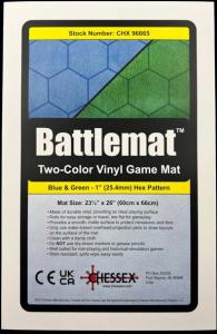 Battlemat 1inch Reversible Blue-Green Hexes (23.5 x 26 inch)