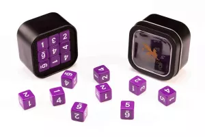 D6 Opaque Series: Purple - Numbers: White