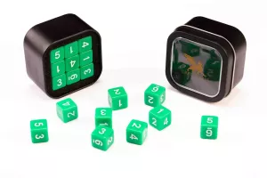 D6 Opaque Series: Green - Numbers: White