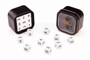 D6 Opaque Series: White - Numbers: Black