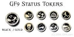 GF9 Status Token Set: Black/Gold