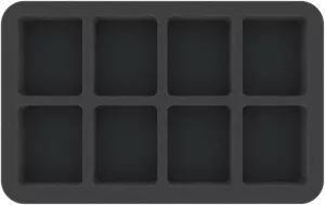 HS040BF02BO 40 mm Half-Size foam tray with 8 compartments