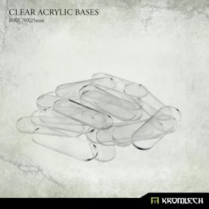 Clear Acrylic Bases: Bike 70x25mm (20)