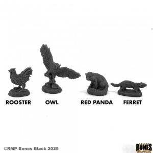 FAMILIARS (4: Rooster, Owl, Ferret, Red Panda)