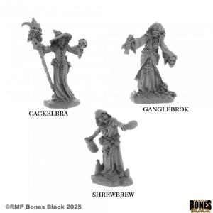 TOIL AND TROUBLE: Witch Coven Witches (3) and Cauldron