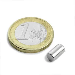 Rod Magnet diameter 5 mm, höjd 8,47 mm (5st) Nickelpläterad 900g styrka