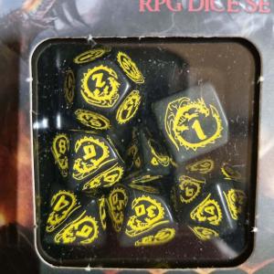 Dragons Black & yellow Dice Set (7)