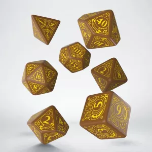 Steampunk Brown & yellow Dice Set (7)