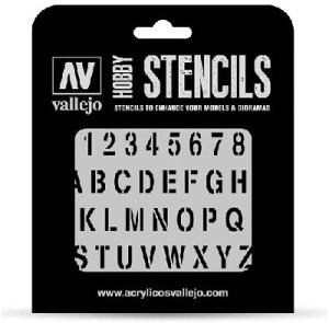 Vallejo Stencil Stamp Font
