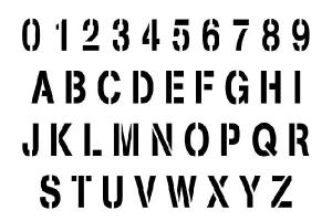 Vallejo Stencil Stamp Font