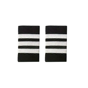 Kaptens Epåletter 7 cm silver 3 rader 2-pack