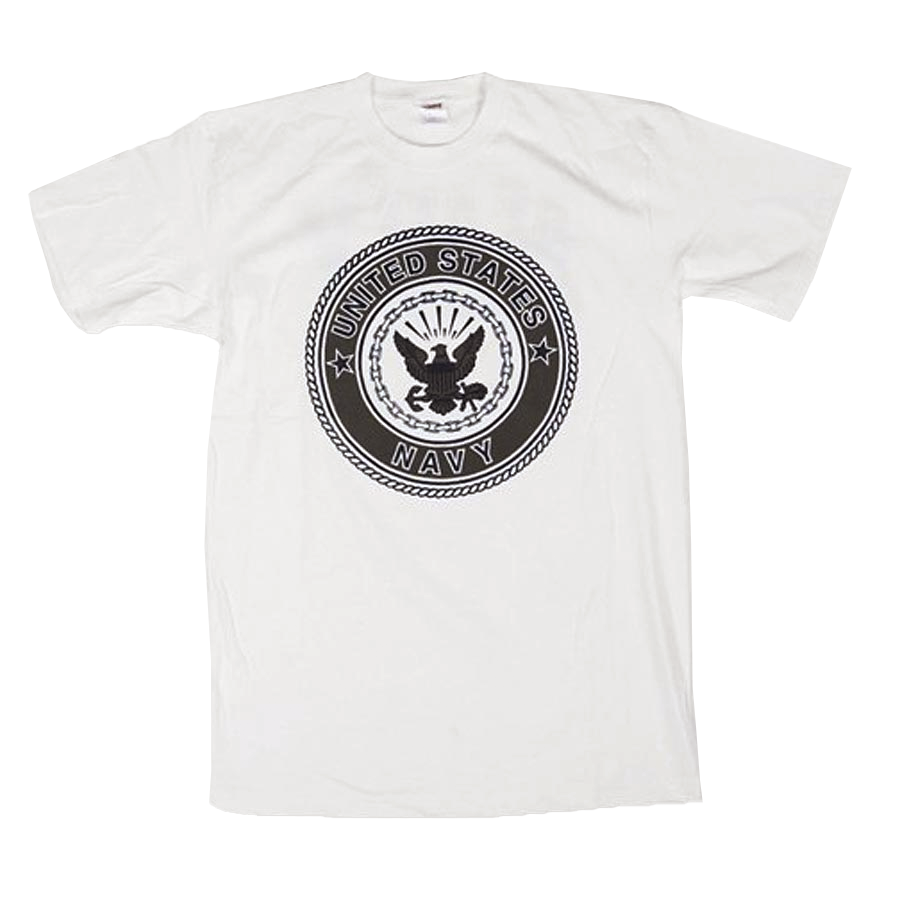 US NAVY T-Shirt Bomull Vit Large