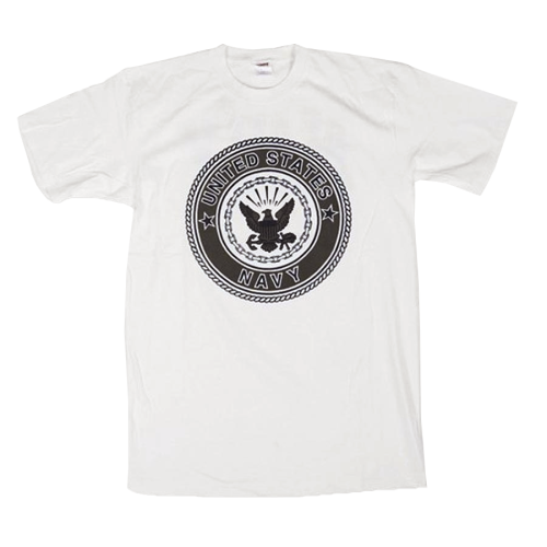 US NAVY T-Shirt Bomull Vit Large
