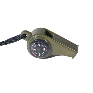 Visselpipa med kompass och termometer