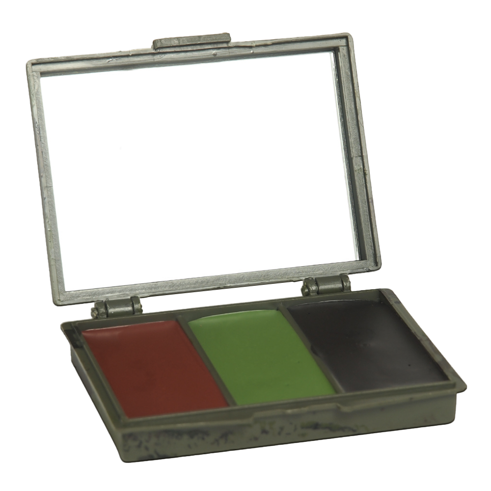 Mil-Tec Ansiktsfärg Woodland Kamouflage 3 färger + Spegel