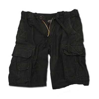 Mil-Tec Aviator Shorts Satin Washed Svart Small