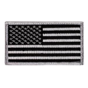 American Flag Patch Silver
