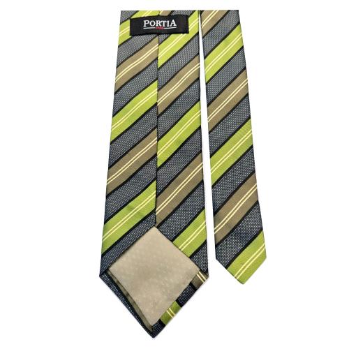 Portia Klassisk Randig Slips – Grön & Svart