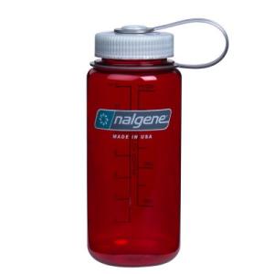 Nalgene Flaska 0,5 Liters Wide-Mouth, Röd/Silver