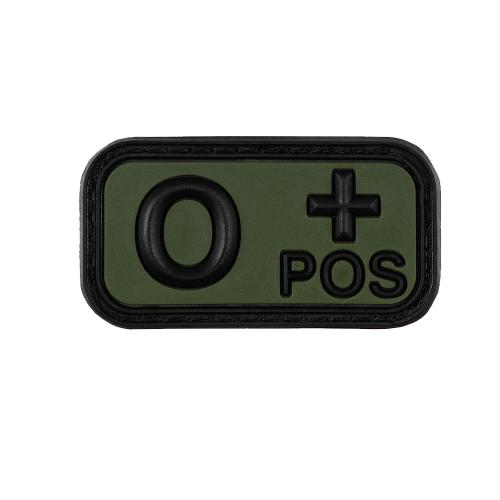 PVC Patch Blodgruppsmärke 3D Svart & Olivgrön