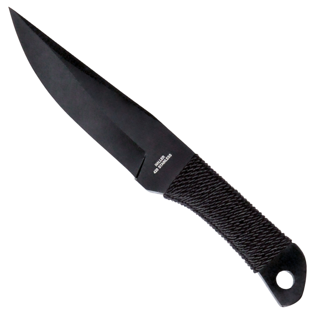 Haller Paracord Kastkniv 420 Stainless Steel Svart