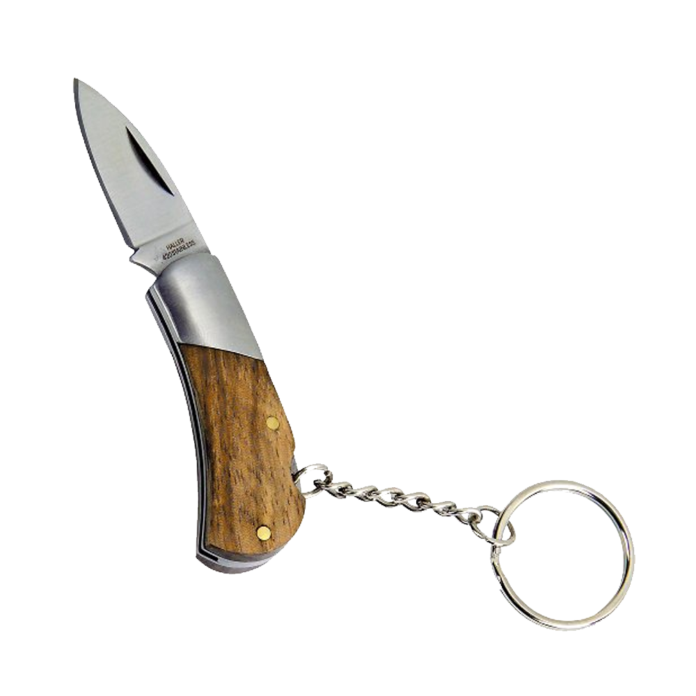 Haller Mini Fickkniv Zebrano – Nyckelringskniv i trä