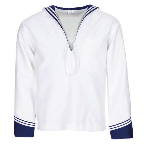 Italiensk Sjömansskjorta Långärmad Vit