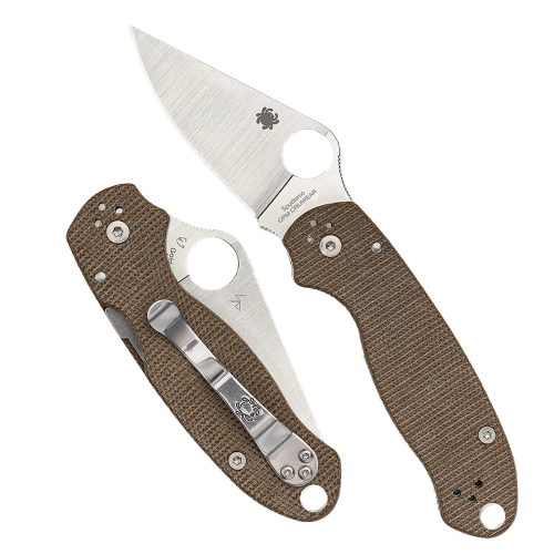 Spyderco Para 3 Brown Canvas Micarta CPM Cru-Wear