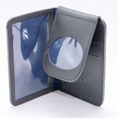 Cop ID Brickhållare Läder Svart