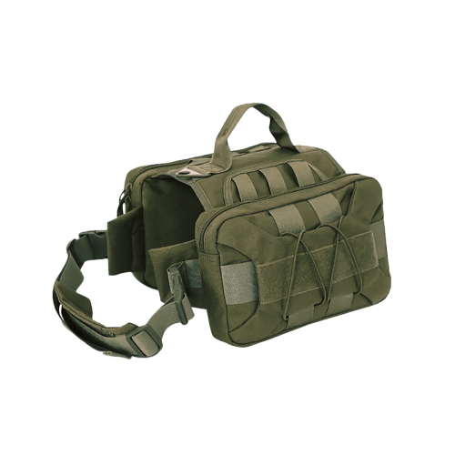 Taktisk Hundsele K9 Skyddsväst Väskor Olivgrön