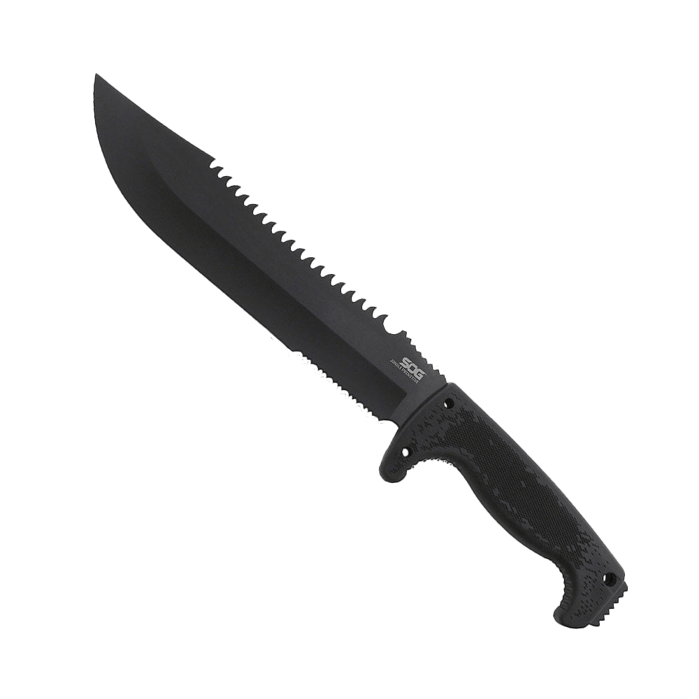 SOG Jungle Primitive Machete Kniv Nylon Fodral Svart