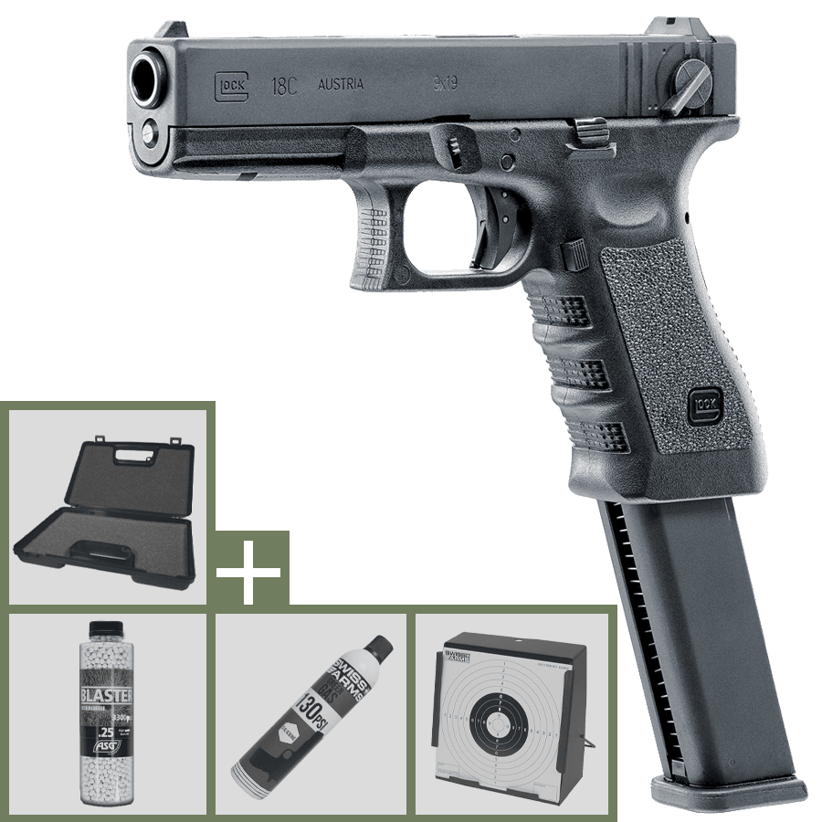 Umarex Glock 18C GBB Airsoft 6mm Paket