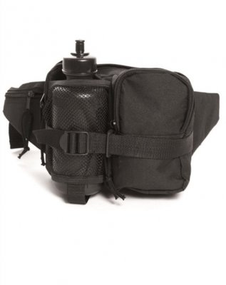 Mil-Tec Black Fanny midjeväska med flaska
