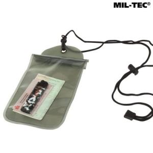 Mil-Tec Neck Wallet Mobil Ficka Vattentät Olivgrön